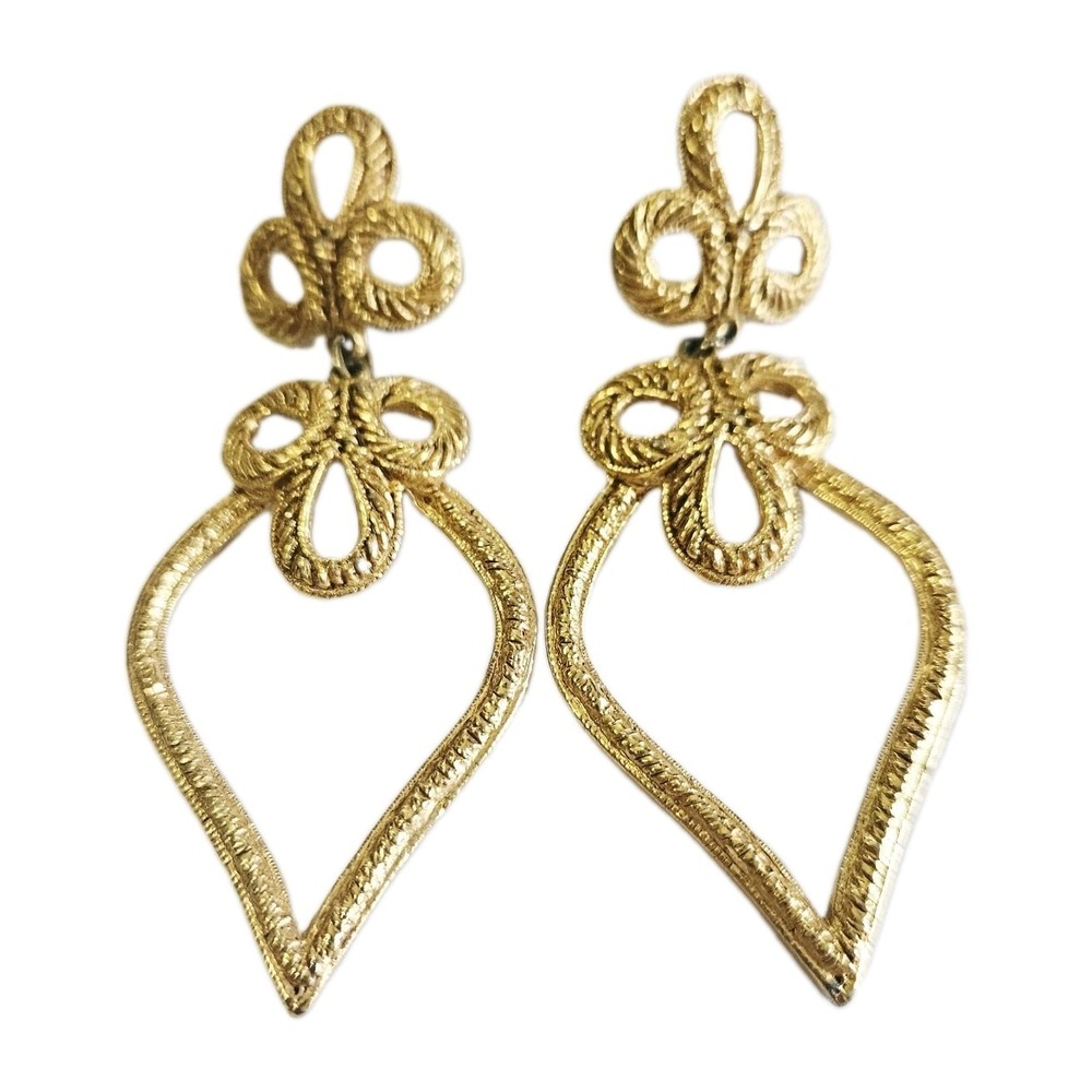 Vintage Dauplaise Gold Tone Earrings Costume Jewelry